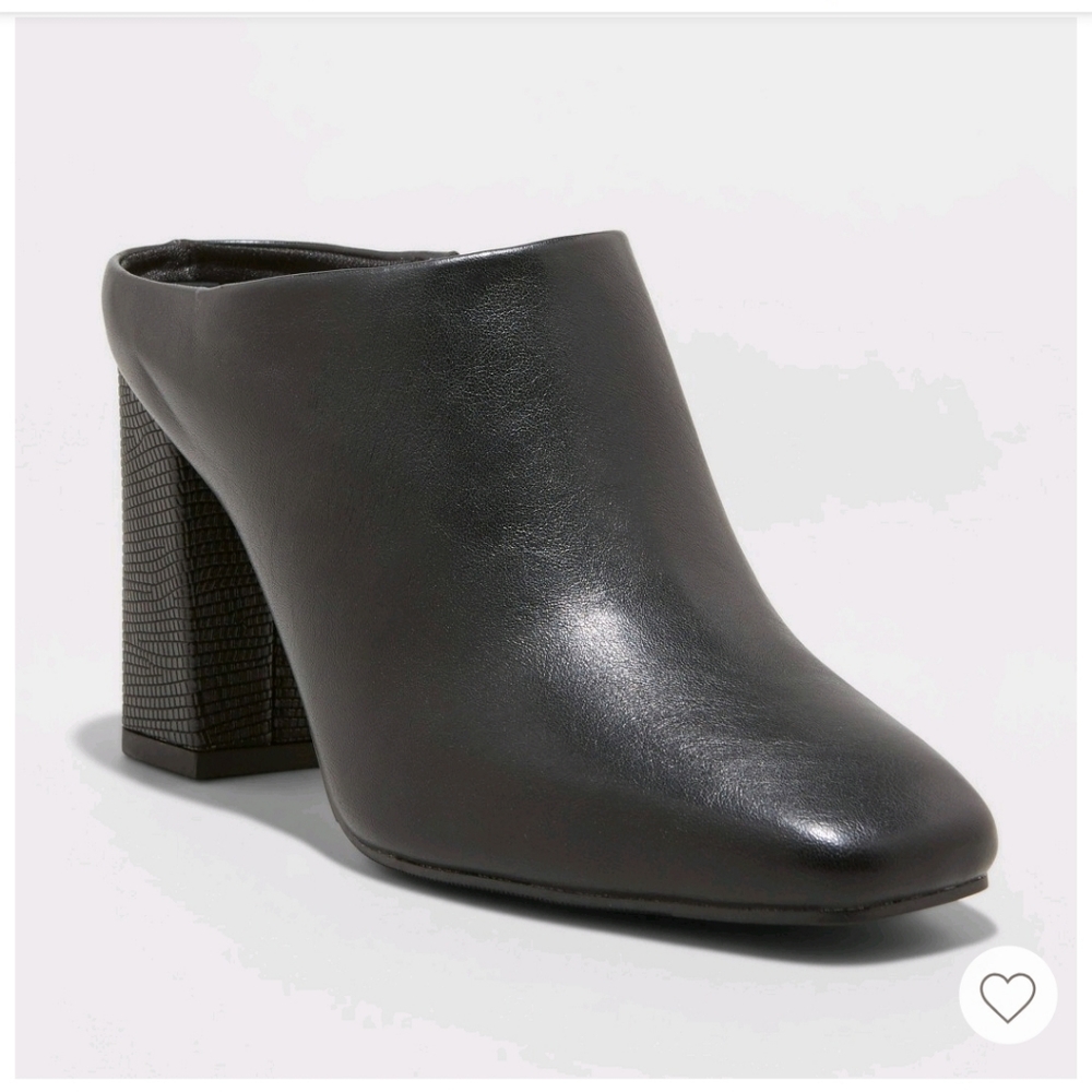 NWT Womens Black Mule Heel Size 11